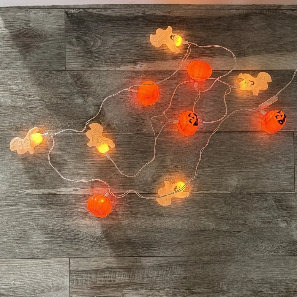 Vintage Halloween Ghost & Jack-O-Lantern String Lights‎ – Tested & Working Retro